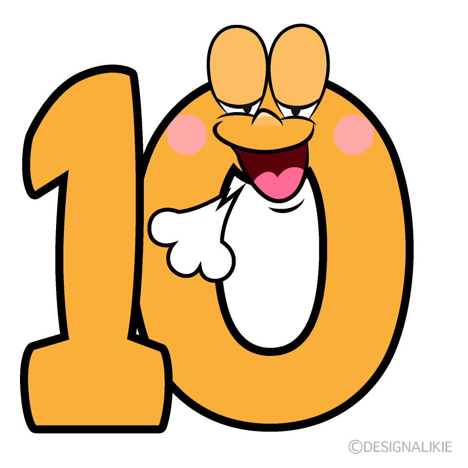 Relaxing Number 10 Cartoon Character Image