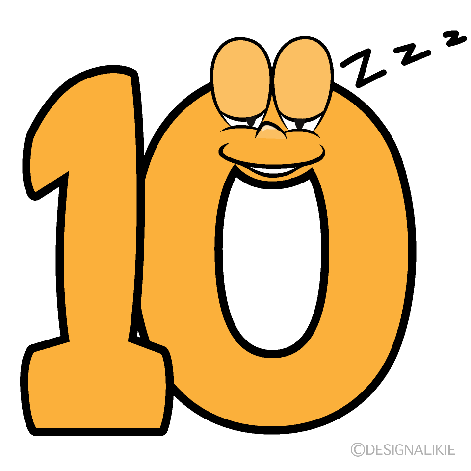 Sleeping Number 10 Cartoon Character Image