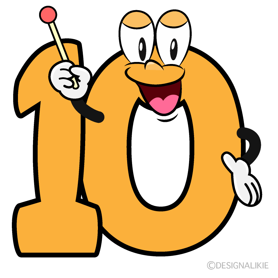 Speaking Number 10 Cartoon Character Image