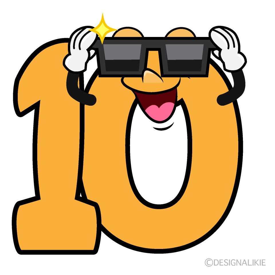 Cool Number 10 Cartoon Character Image