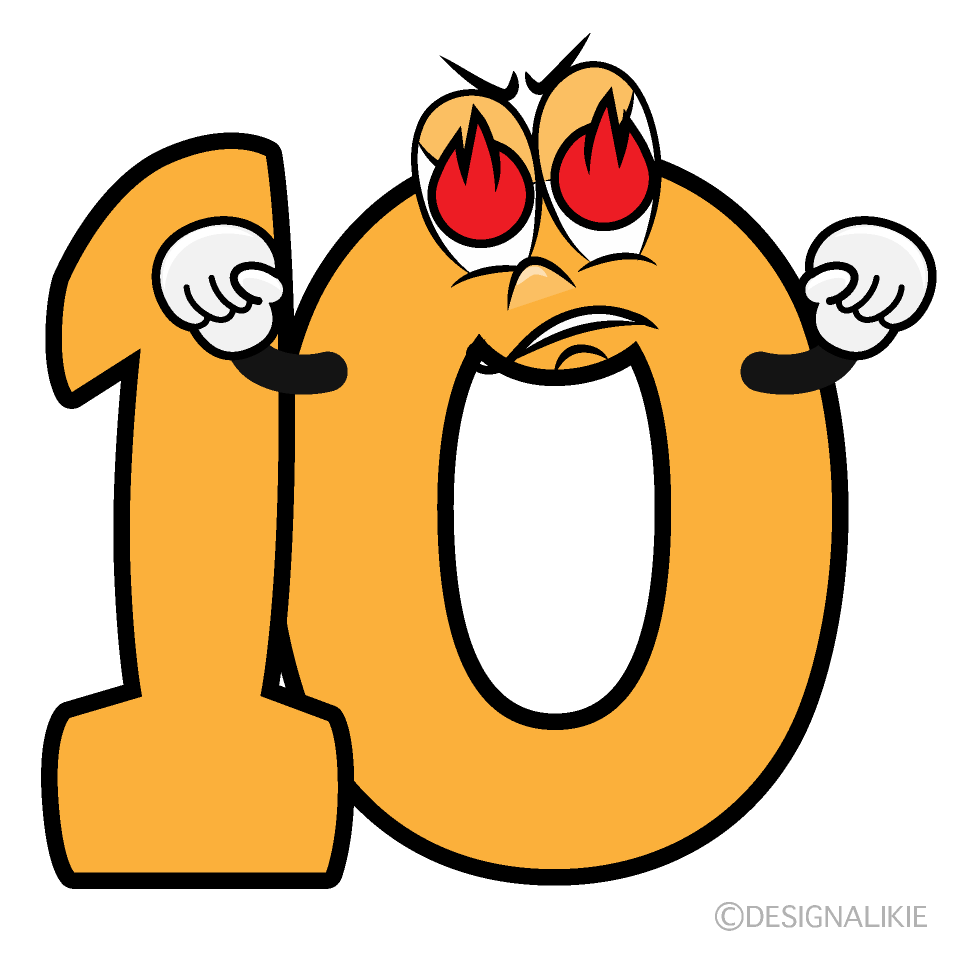 Enthusiasm Number 10 Cartoon Character Image