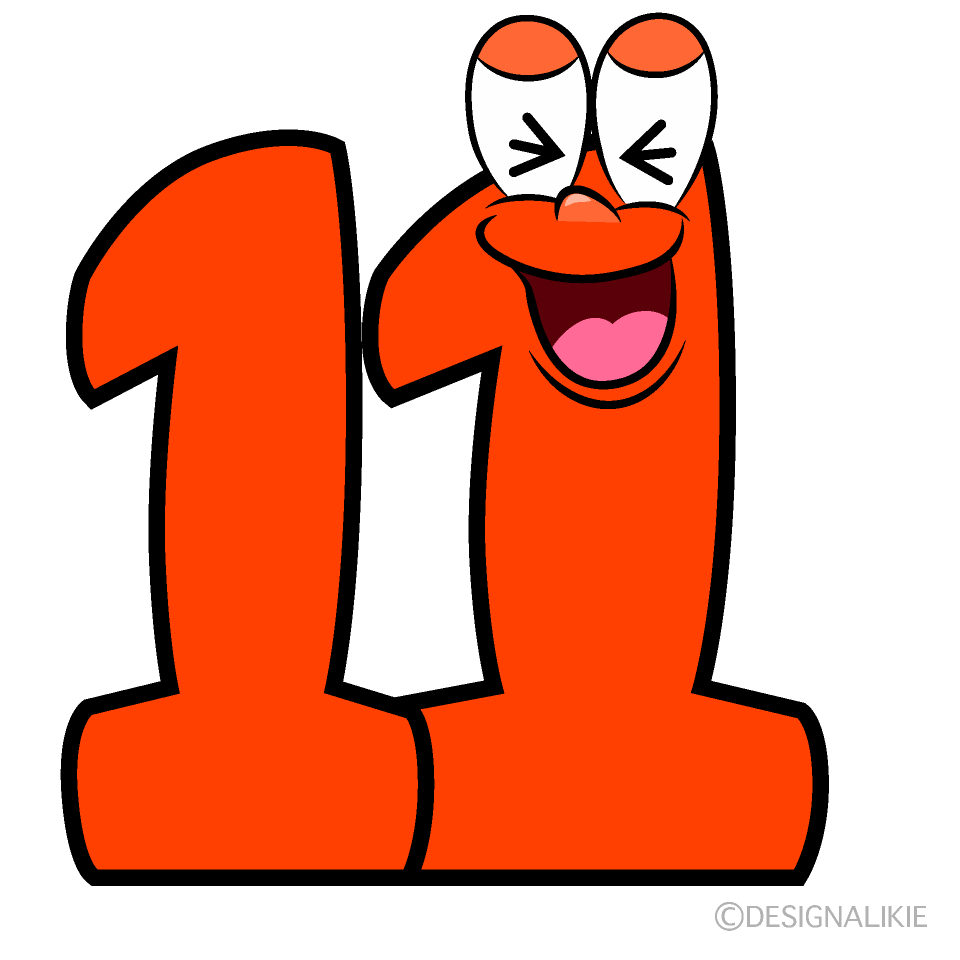 Laughing Number 11 Cartoon Character Image