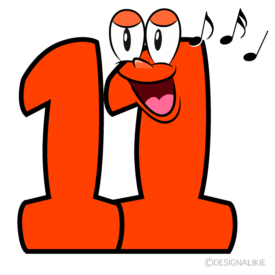 Singing Number 11 Cartoon Character Image