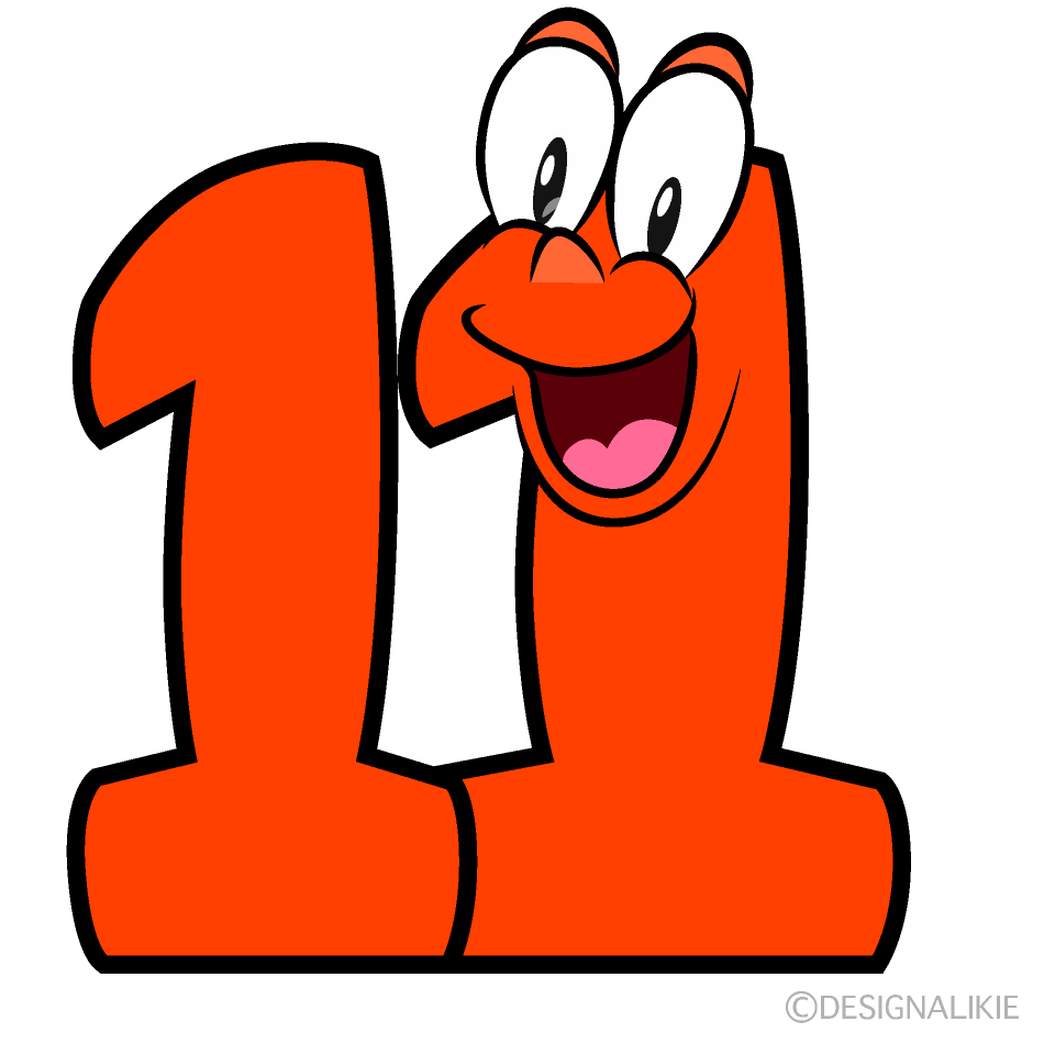 Surprising Number 11 Cartoon Character Image