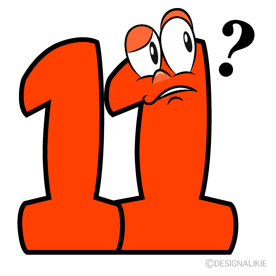 Thinking Number 11 Cartoon Character Image