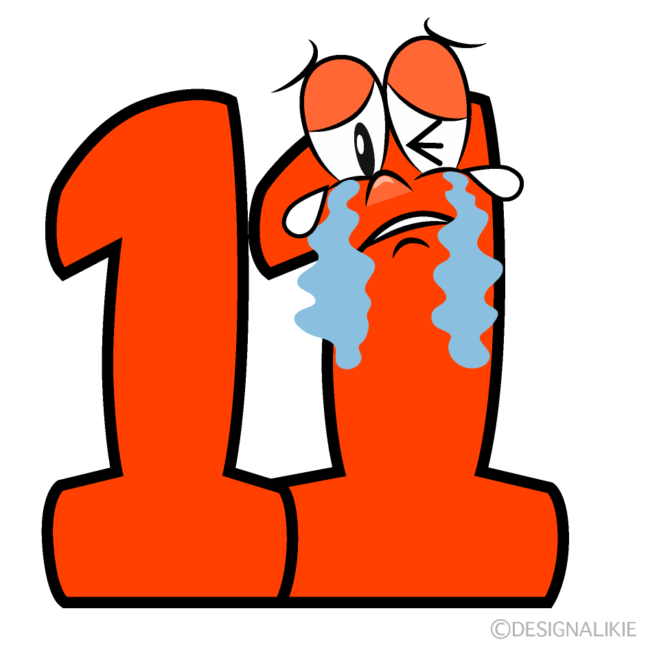 Crying Number 11 Cartoon Character Image