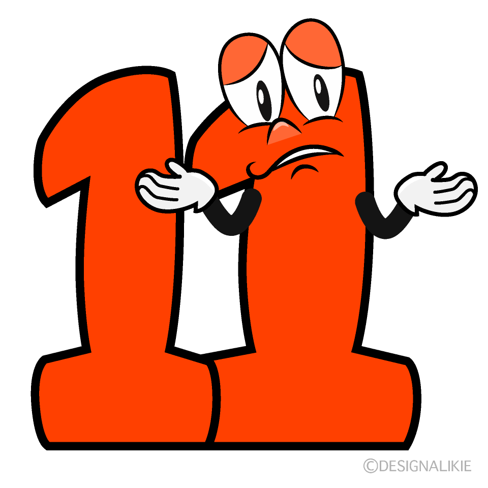 Troubled Number 11 Cartoon Character Image