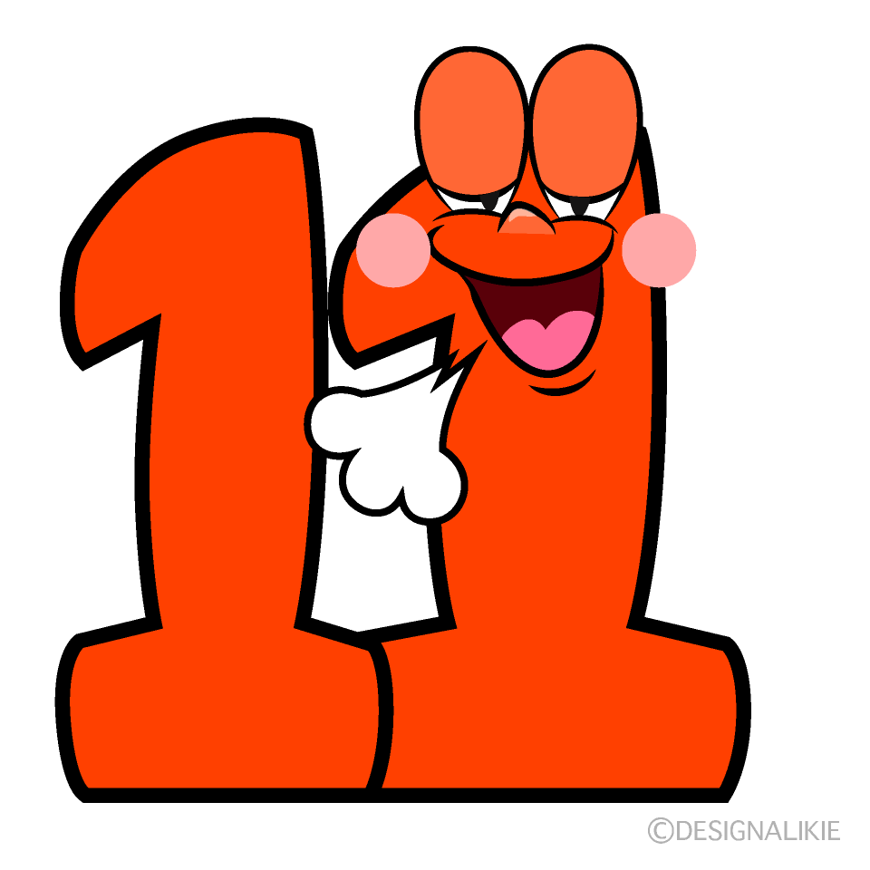 Relaxing Number 11 Cartoon Character Image