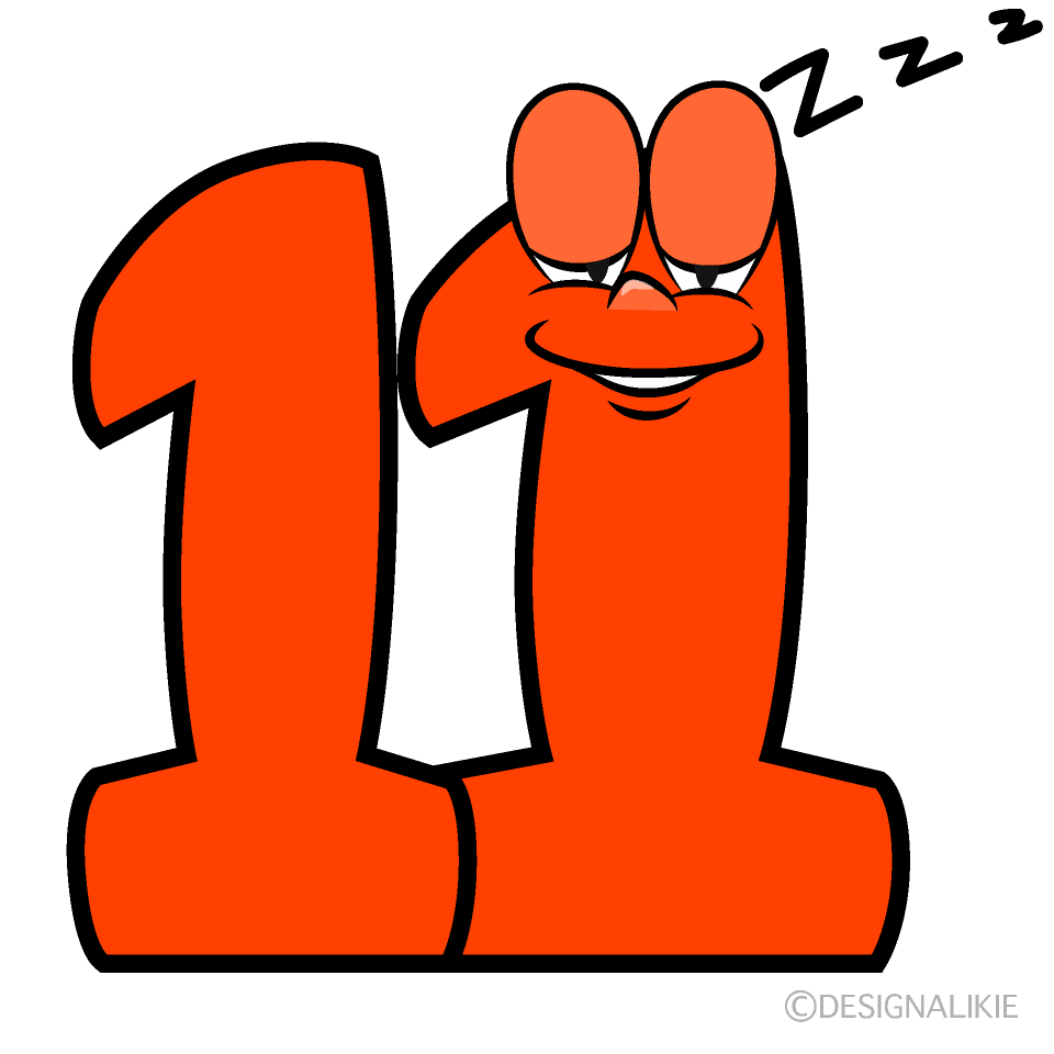 Sleeping Number 11 Cartoon Character Image