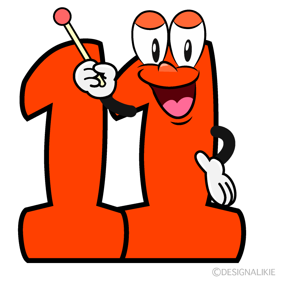 Speaking Number 11 Cartoon Character Image