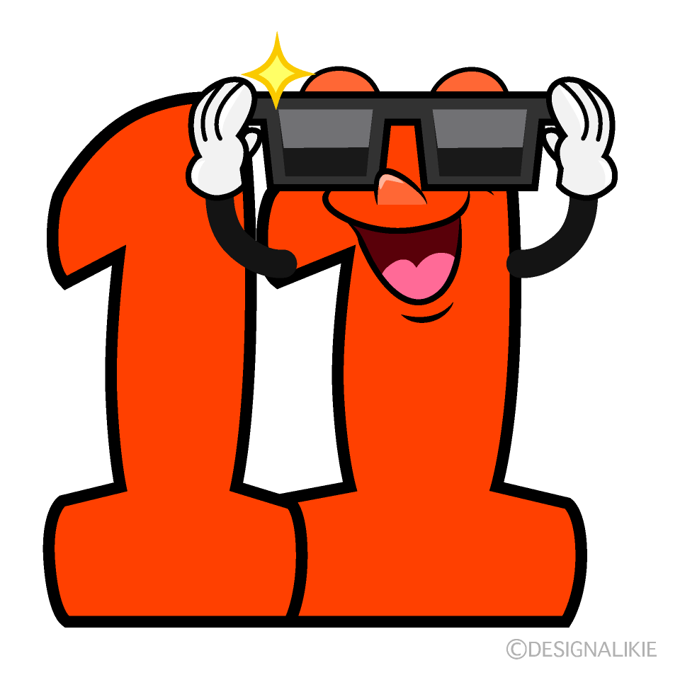 Cool Number 11 Cartoon Character Image