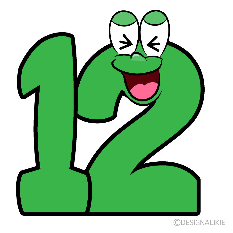 Laughing Number 12 Cartoon Character Image