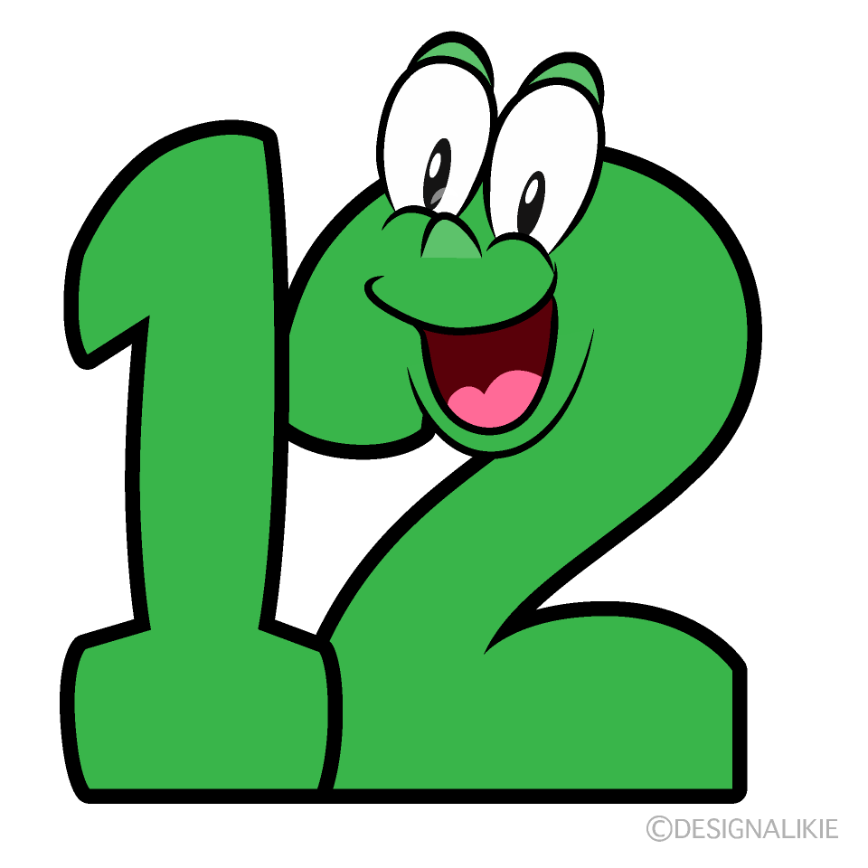 Surprising Number 12 Cartoon Character Image