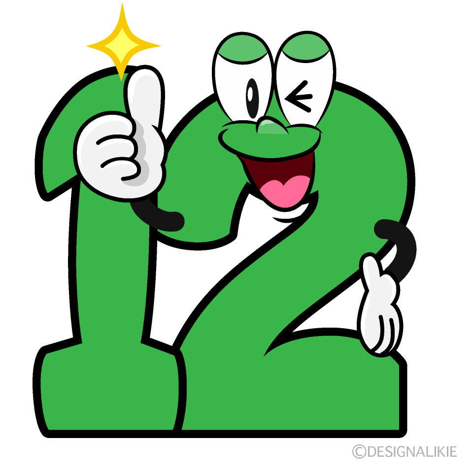 Thumbs up Number 12 Cartoon Character Image