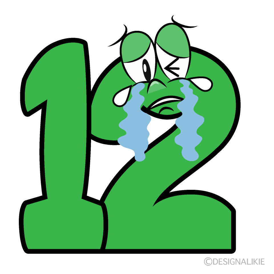 Crying Number 12 Cartoon Character Image