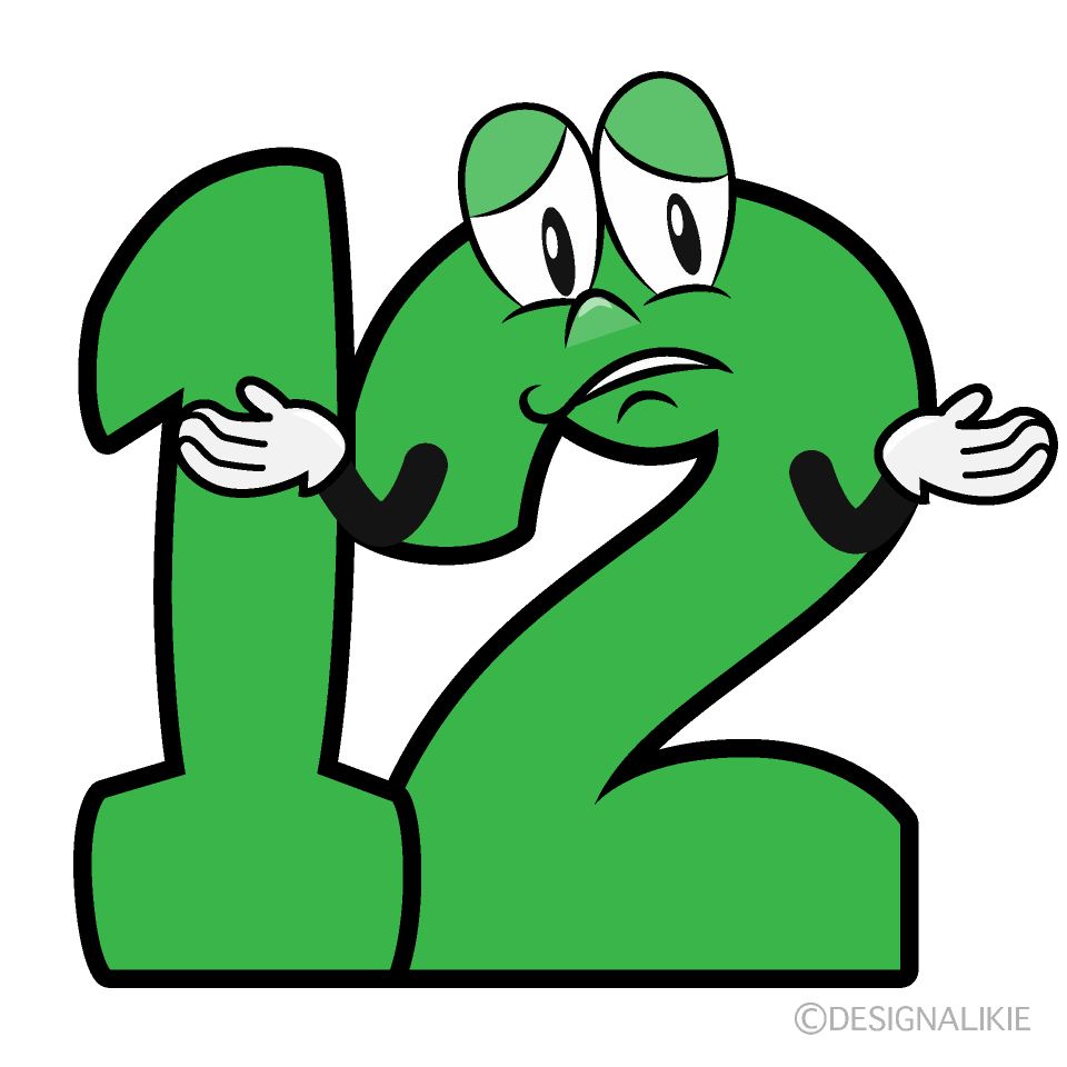 Troubled Number 12 Cartoon Character Image