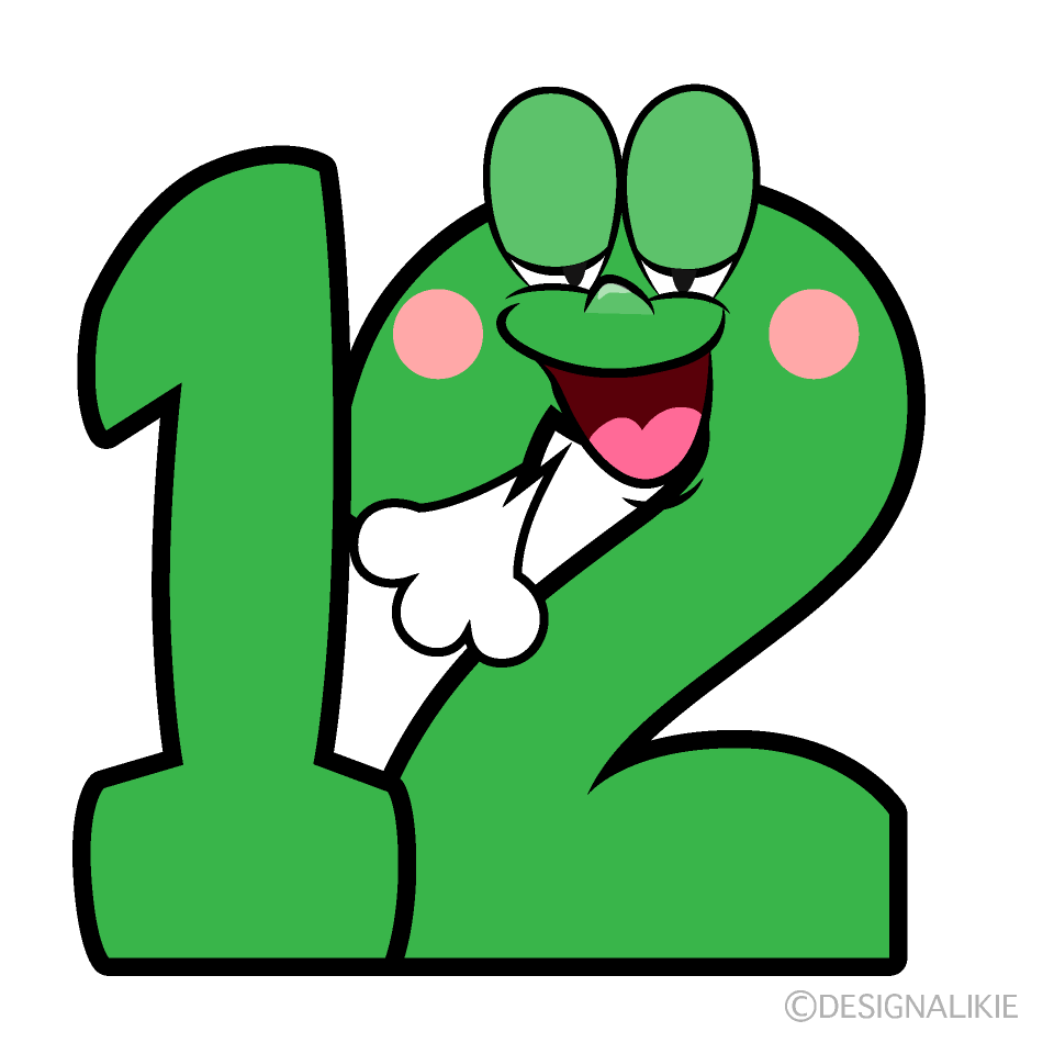 Relaxing Number 12 Cartoon Character Image