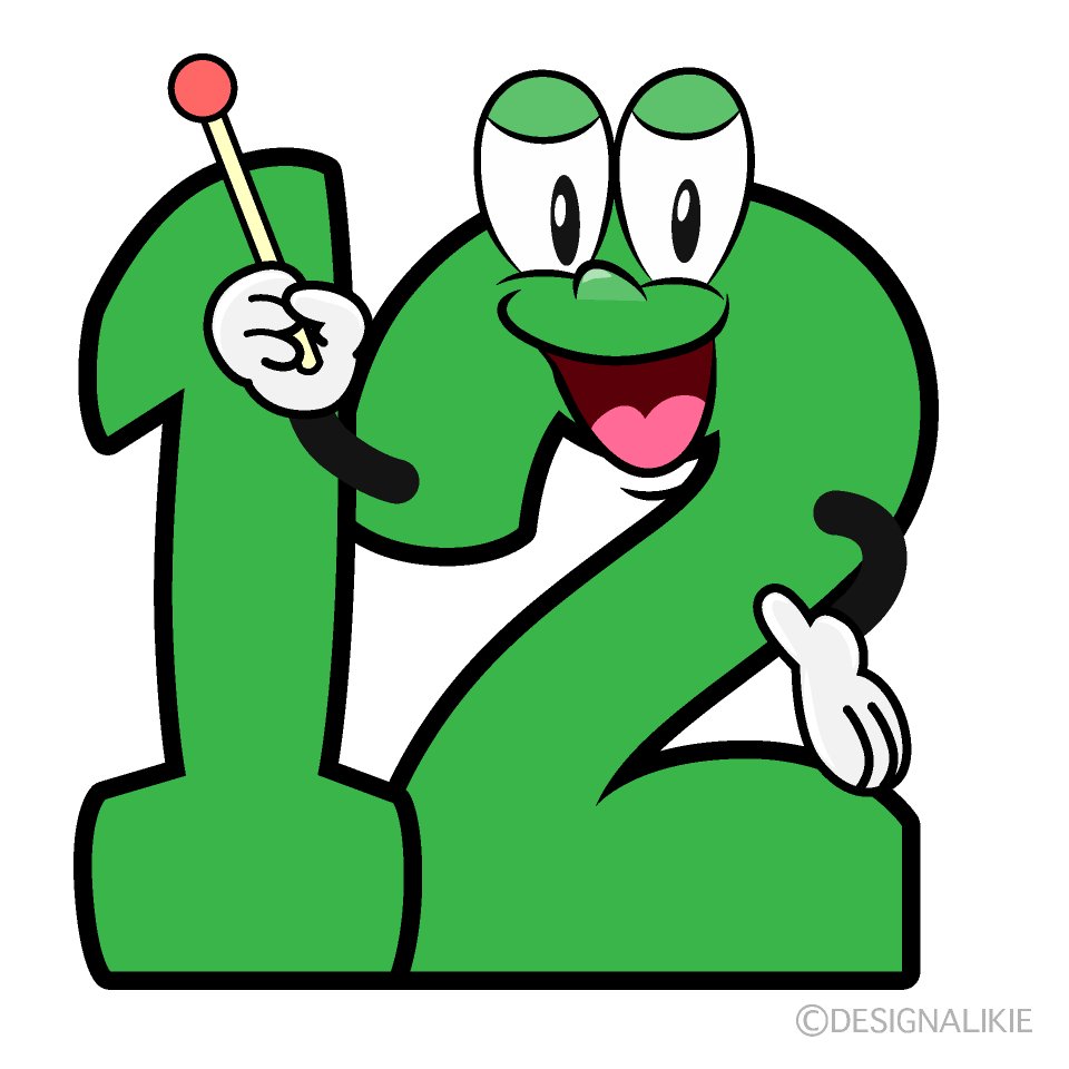 Speaking Number 12 Cartoon Character Image