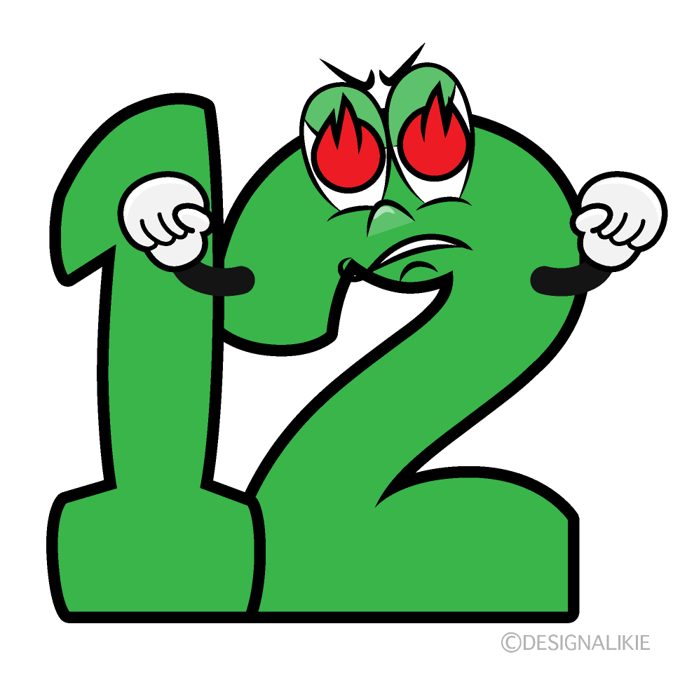 Enthusiasm Number 12 Cartoon Character Image