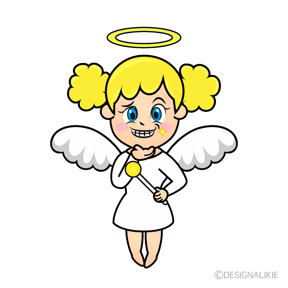 Grinning Angel Cartoon Character Image