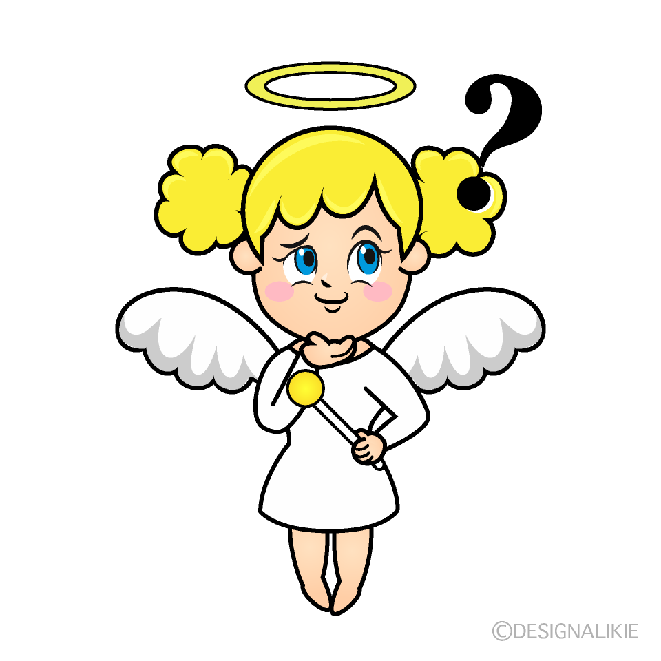 Thinking Angel Cartoon Character Image