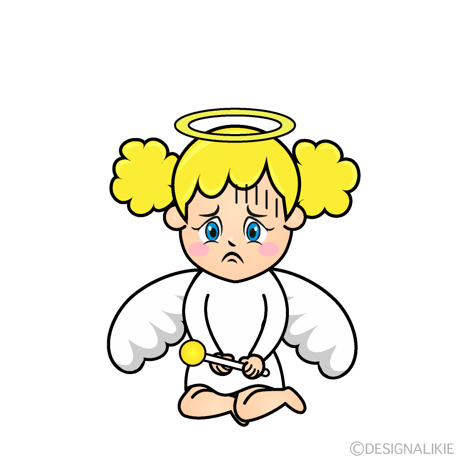 Depressed Angel Cartoon Character Image