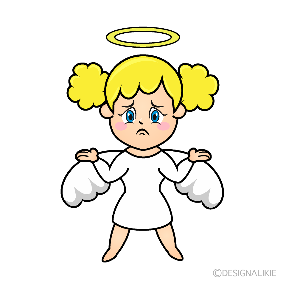 Troubled Angel Cartoon Character Image