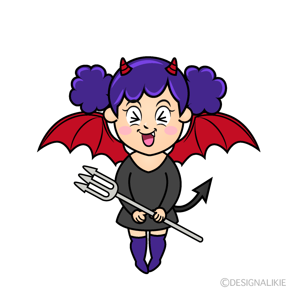 Laughing Demon Girl Cartoon Character Image