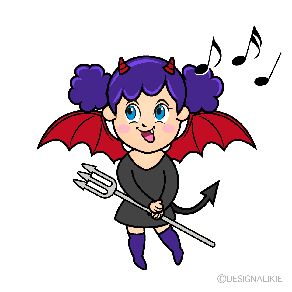 Singing Demon Girl Cartoon Character Image