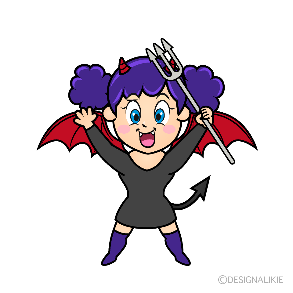 Surprising Demon Girl Cartoon Character Image