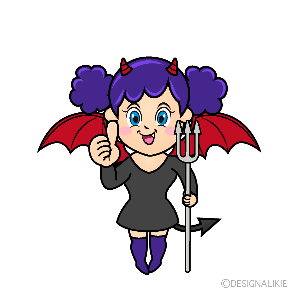 Thumbs up Demon Girl Cartoon Character Image