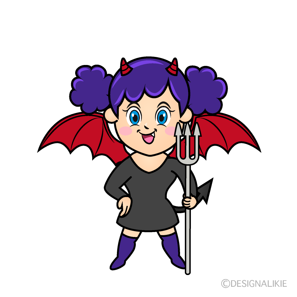 Glitter Demon Girl Cartoon Character Image