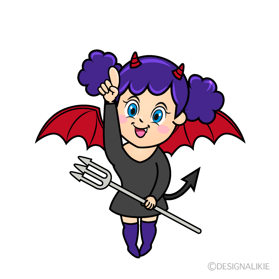 Posing Demon Girl Cartoon Character Image