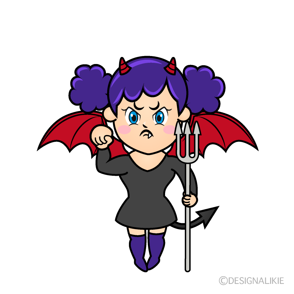 Angry Demon Girl Cartoon Character Image