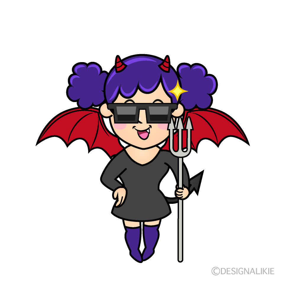 Cool Demon Girl Cartoon Character Image