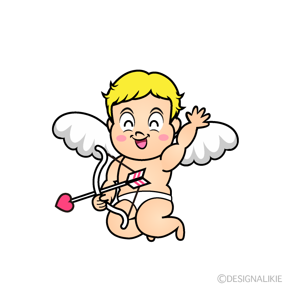 Free Smiling Cupid Cartoon Character Clipart | Charatoon