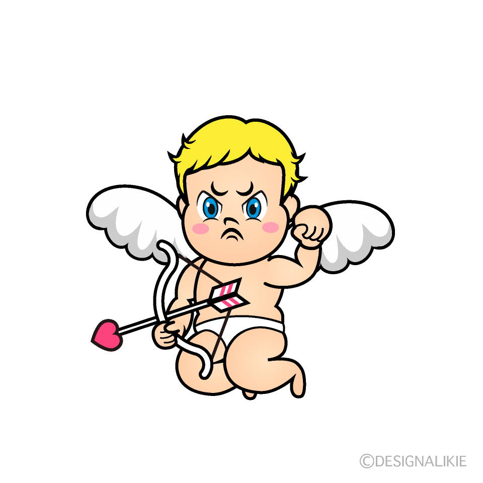 Angry Cupid Cartoon Character Image