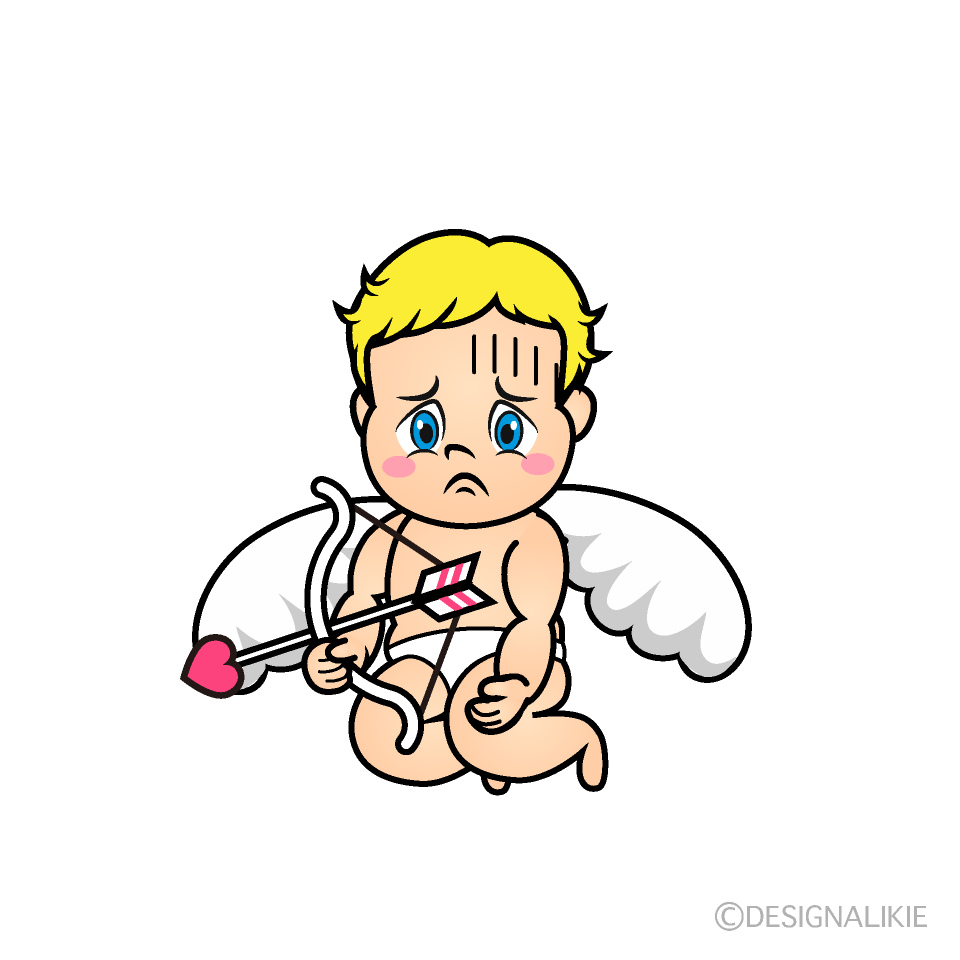 Depressed Cupid Cartoon Character Image