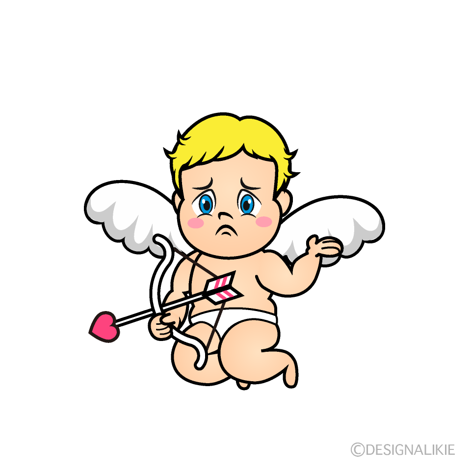 Troubled Cupid Cartoon Character Image