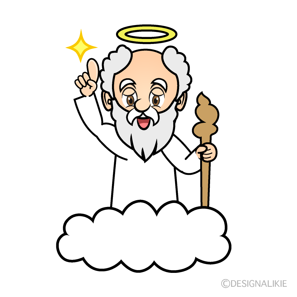 Posing God Cartoon Character Image