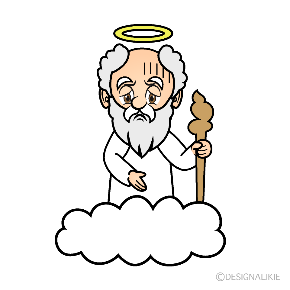 Depressed God Cartoon Character Image