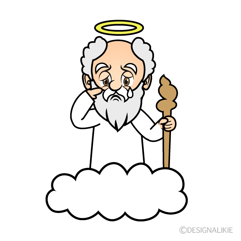 Sad God Cartoon Character Image