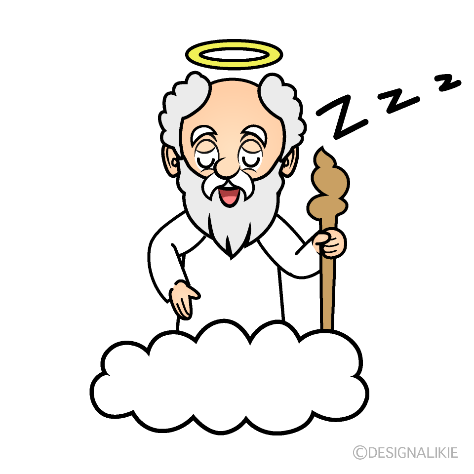 Sleeping God Cartoon Character Image