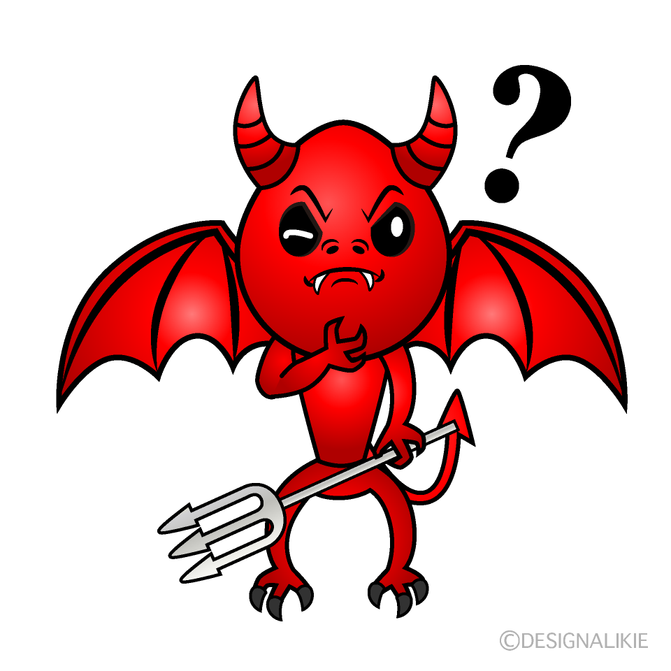 Thinking Devil Cartoon Character Image