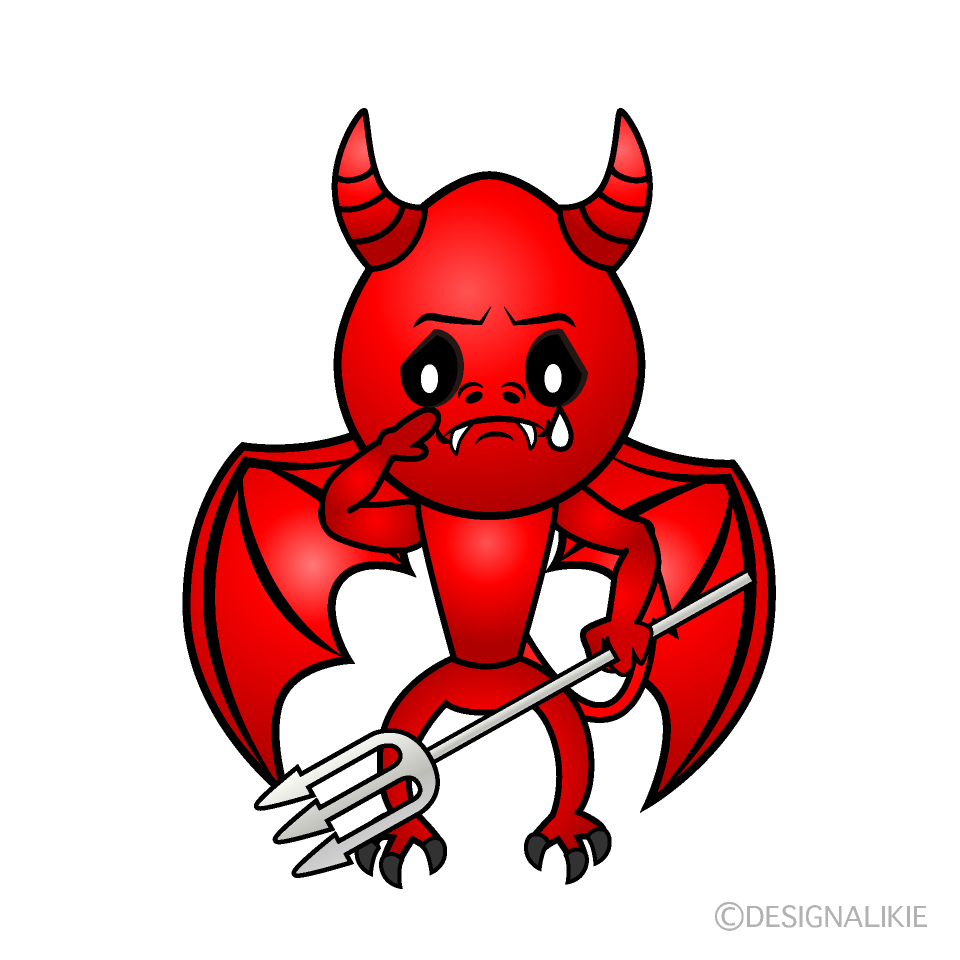 Sad Devil Cartoon Character Image