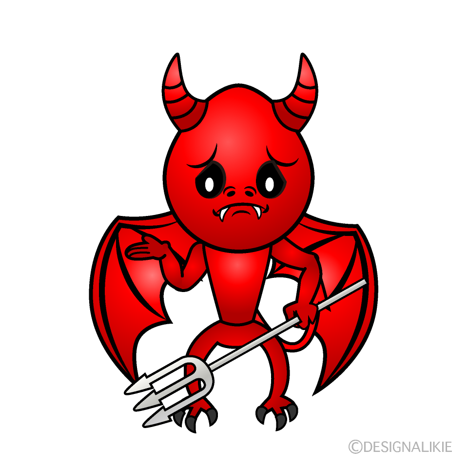 Troubled Devil Cartoon Character Image