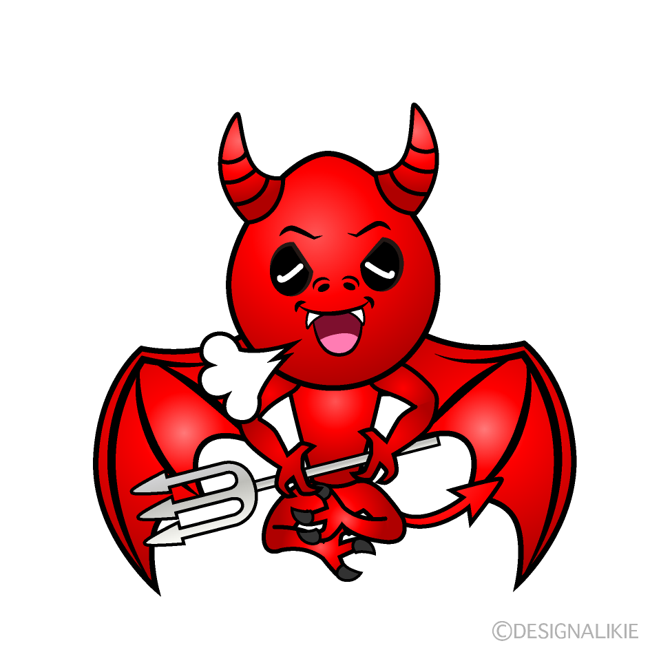 Relaxing Devil Cartoon Character Image