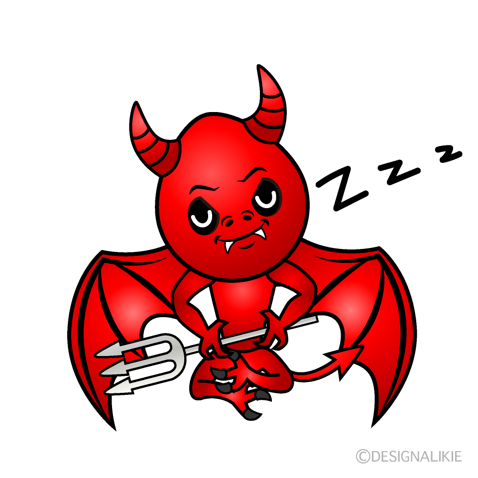 Sleeping Devil Cartoon Character Image