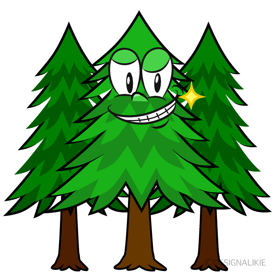 Grinning Forest Cartoon Character Image