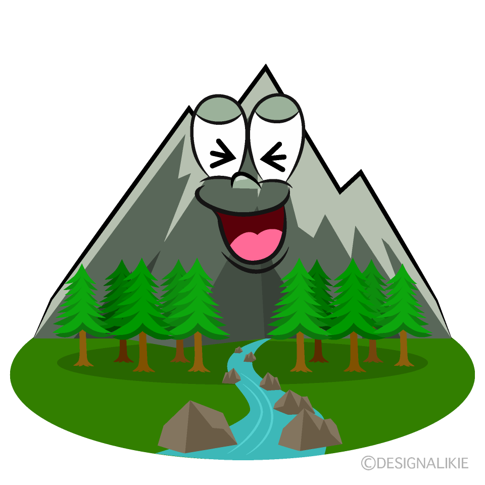 Laughing Mountain River Cartoon Character Image